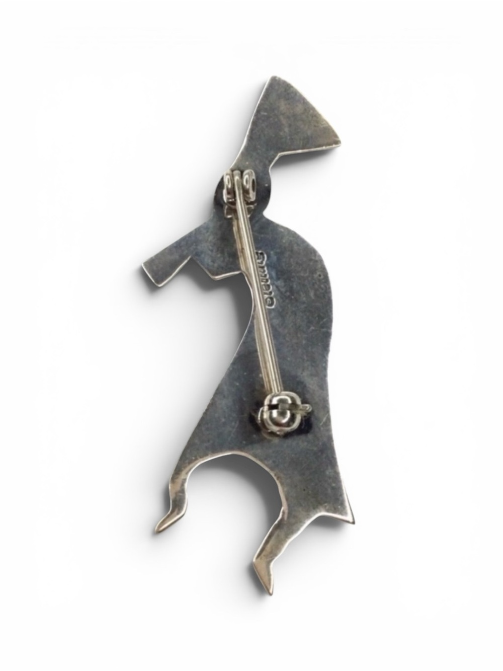 Vintage Kokopelli Native American Navajo Silver Brooch – Signed Sterling - Picture 10 of 12